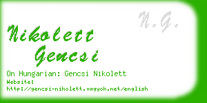 nikolett gencsi business card
